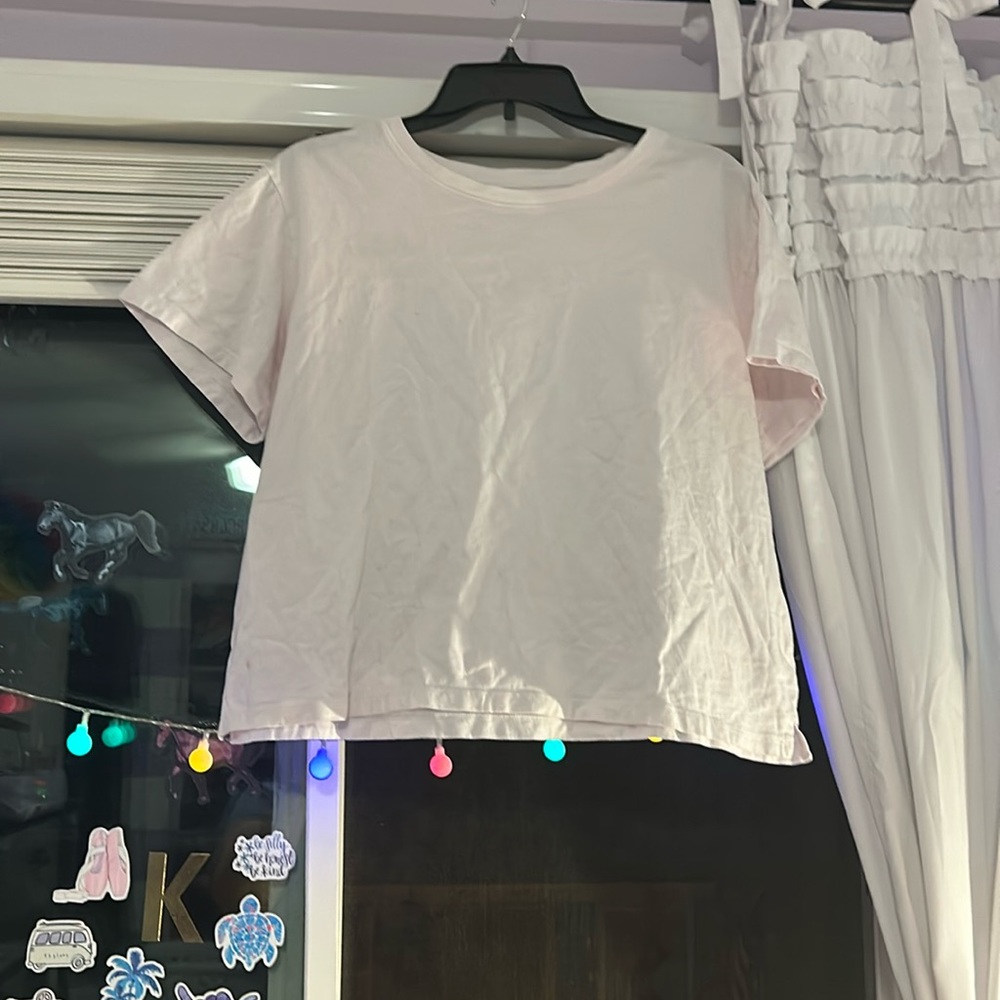 white, plain crop top